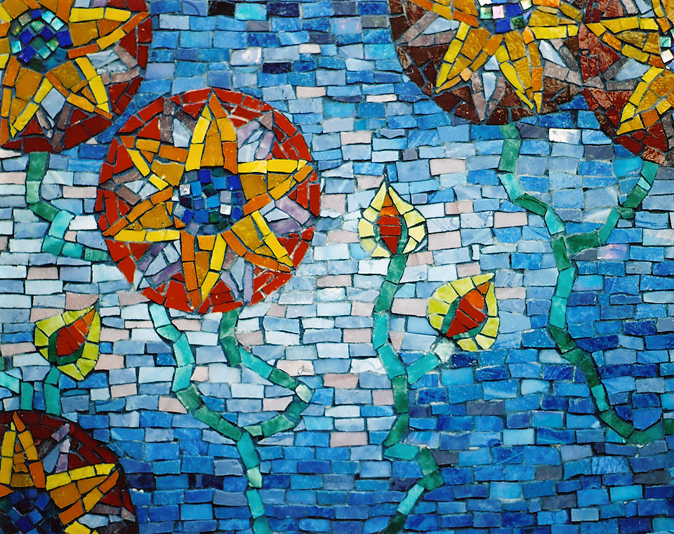 Celia Berry mosaic Arts & Crafts Pool Detail