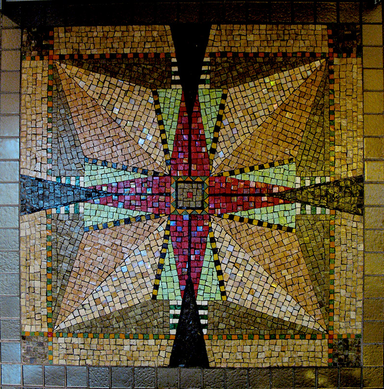 Celia Berry mosaic Frank Lloyd Wright Inspired Kitchen Wall