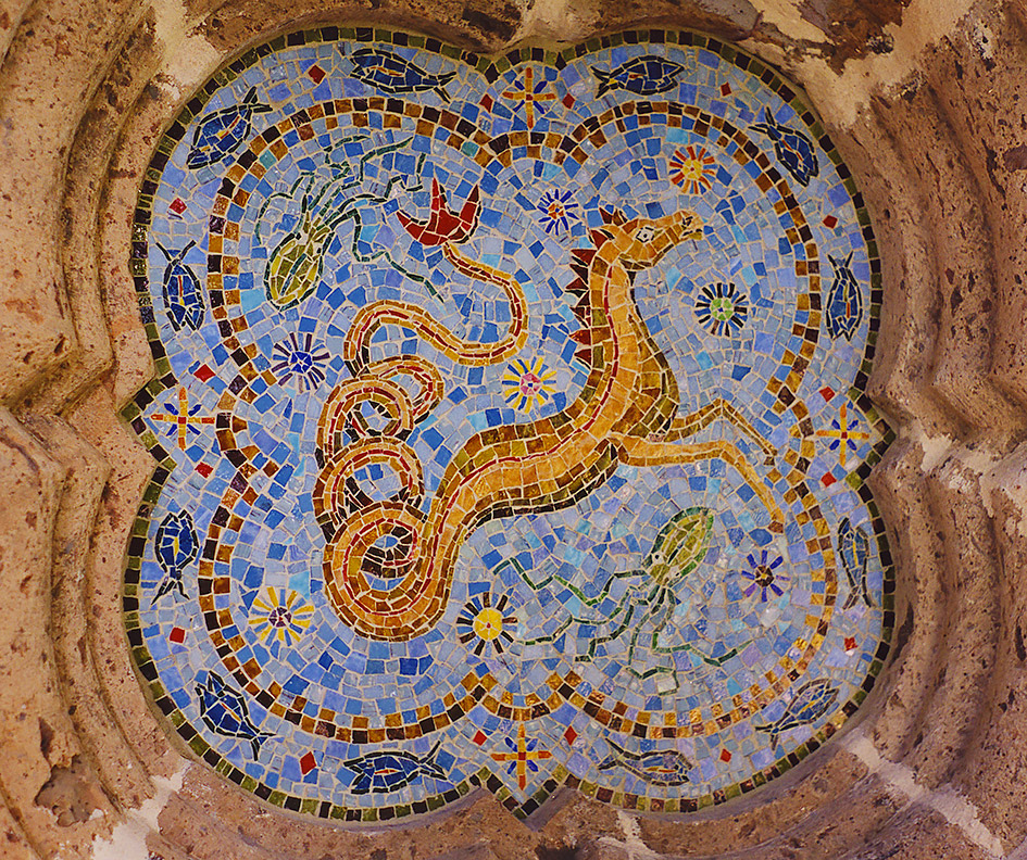 Celia Berry mosaic Seahorse