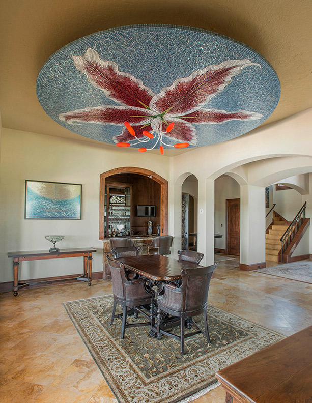 Celia Berry mosaic Stargazer Lily room view