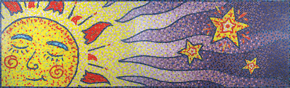 Celia Berry mosaic Herman Sun Mural