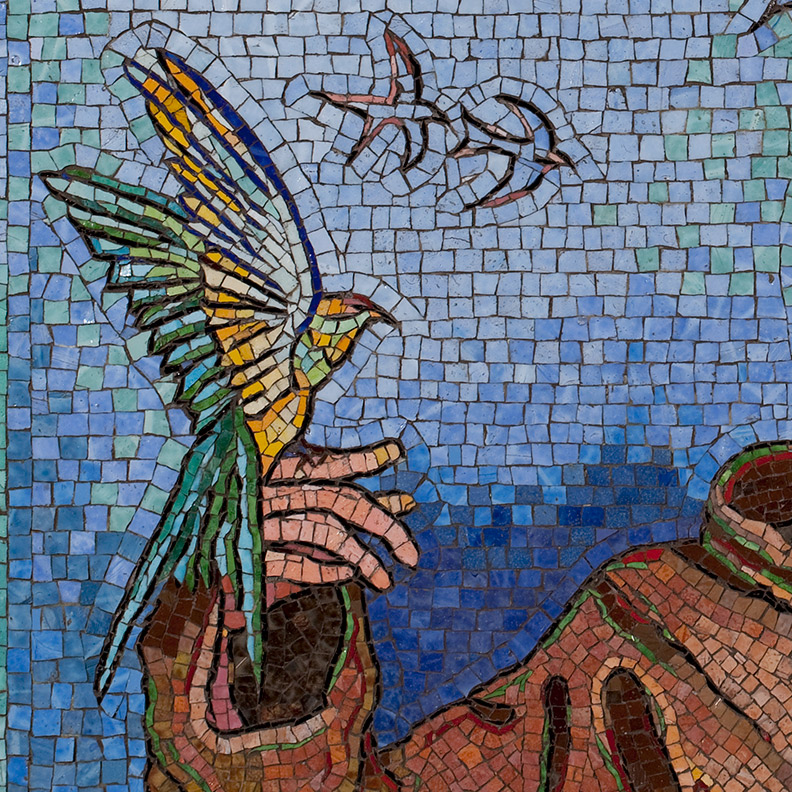 Celia Berry mosaic Saint Francis detail