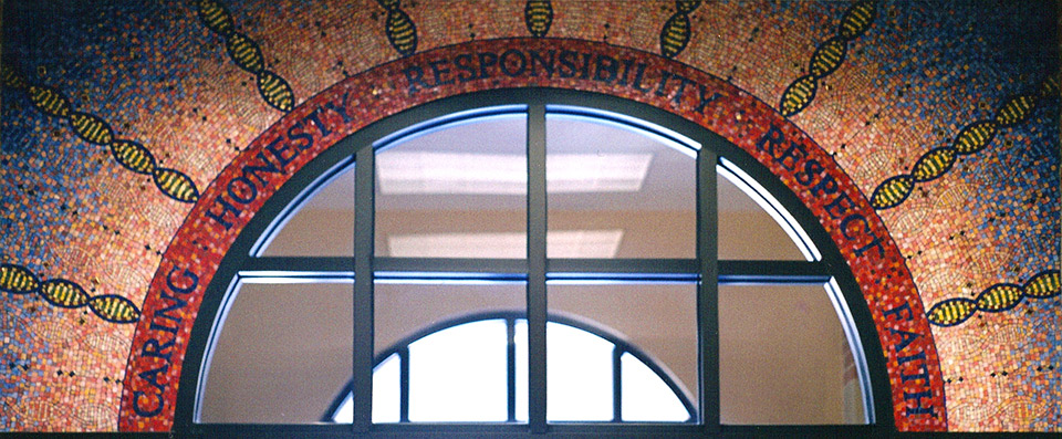 Celia Berry mosaic Weeky Family YMCA Mural